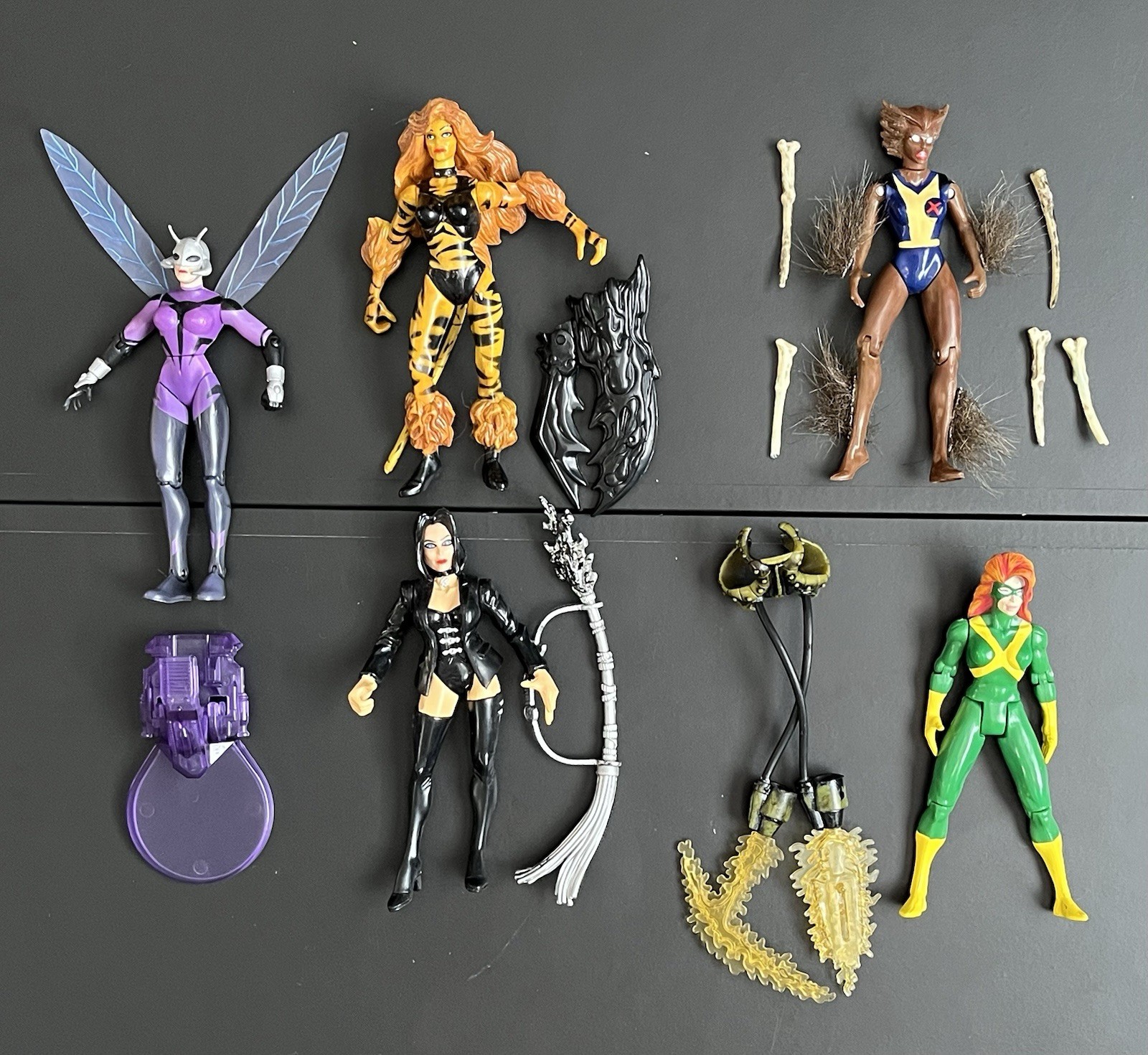 Marvel Hall Of Fame – SHE FORCE – Toy Biz WolfsBane/Marvel Girl/Tigra/Queen LOT