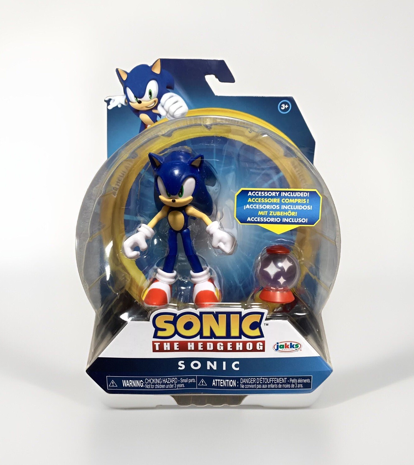 NEW Sonic the Hedgehog SONIC w/INVINCIBLE ITEM BOX 4in Action Figure Toy