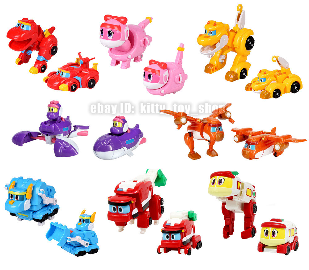 Gogo Dino Mini Dinosaur Transform Robot Figures Kids Boy Vehicle Toys Car 3.5&Prime;