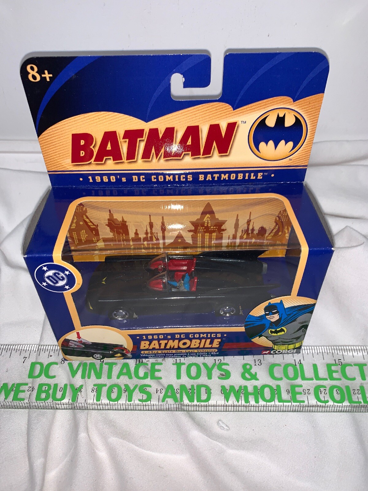 1960&rsquo;s Batmobile – Batman DC Comics Corgi 1:43 Scale Diecast Vehicle Car New