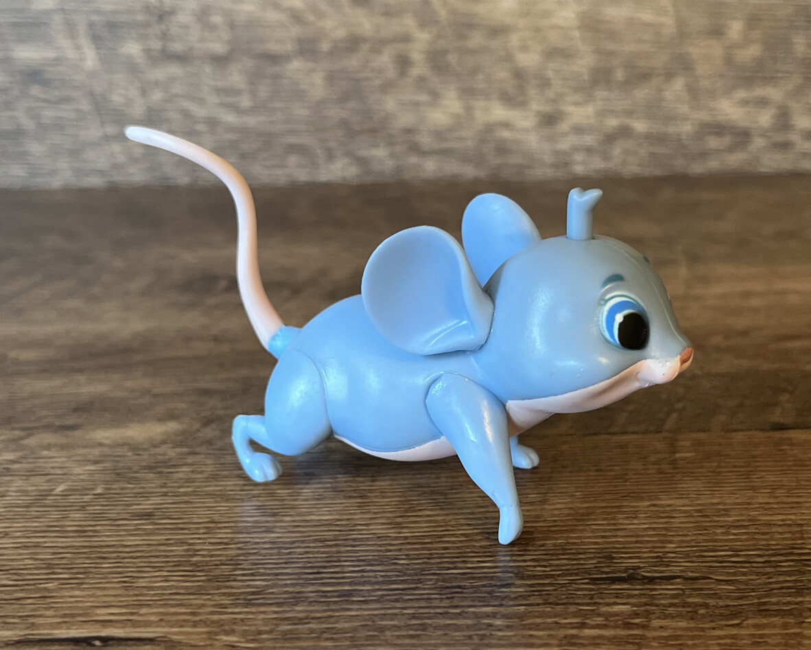 Disney Ratatouille REMY Toy Figure JAKKS Gray Pink Push Tab On Head Tail Wags