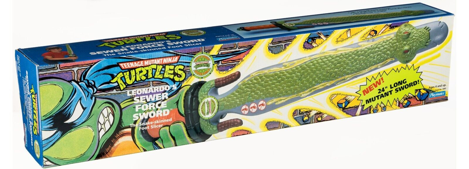 NEW! Teenage Mutant Ninja Turtles Sewer Force Leonardo&rsquo;s Sword (Playmates, 1990)