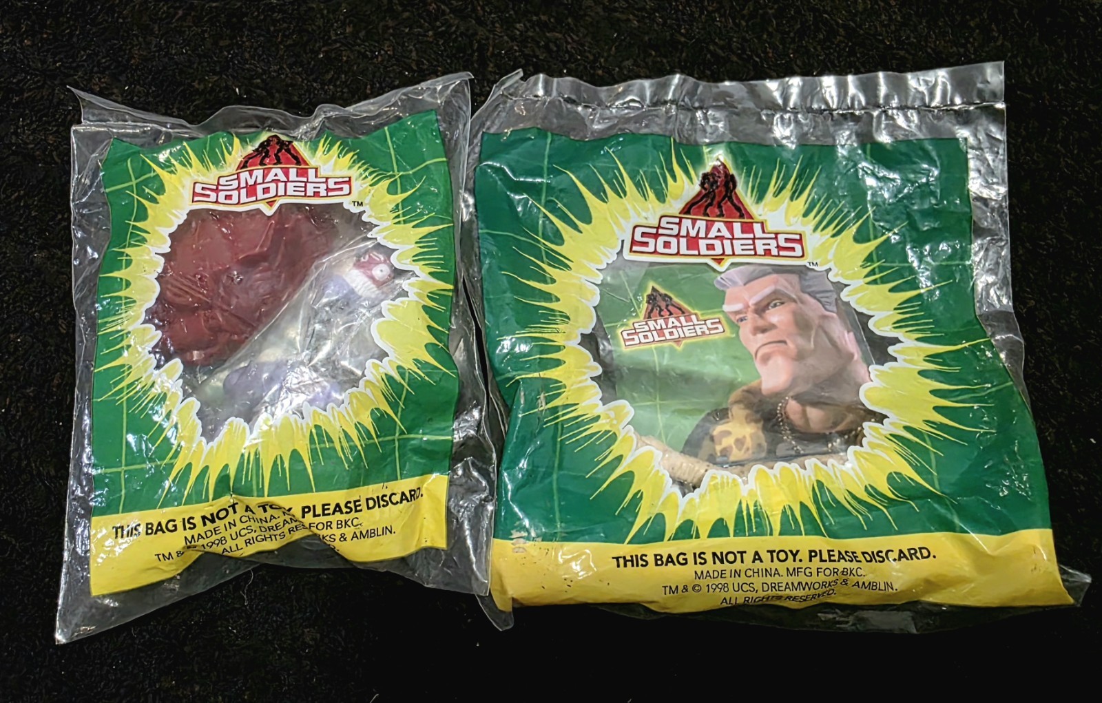 1998 lot of 2 SEALED Small Soldiers Ocular & Insaniac. Burger King Figures. NEW