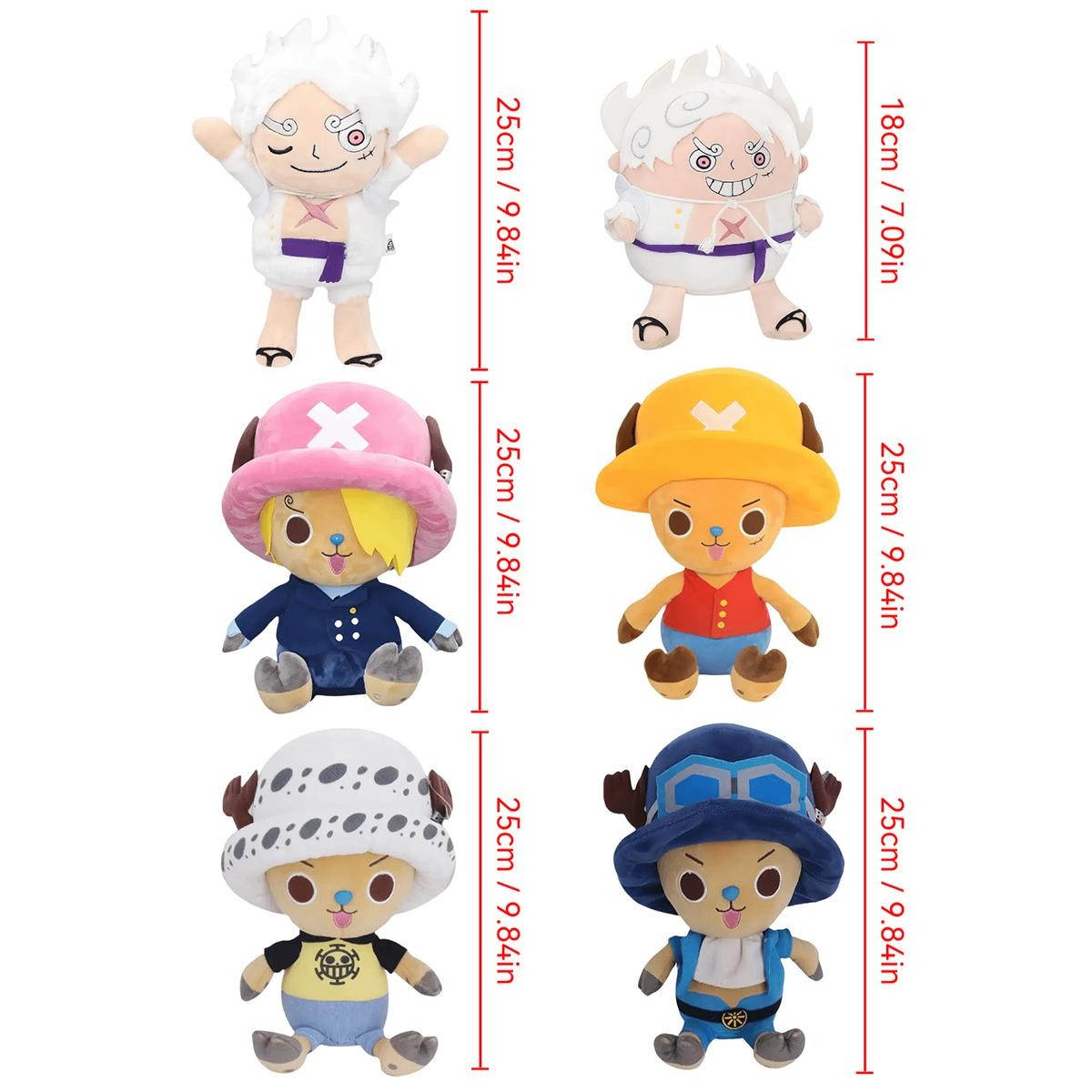 One Piece Chopper Plush Keychain Soft Stuffed Doll 14-30cm Kawaii Anime Toy!