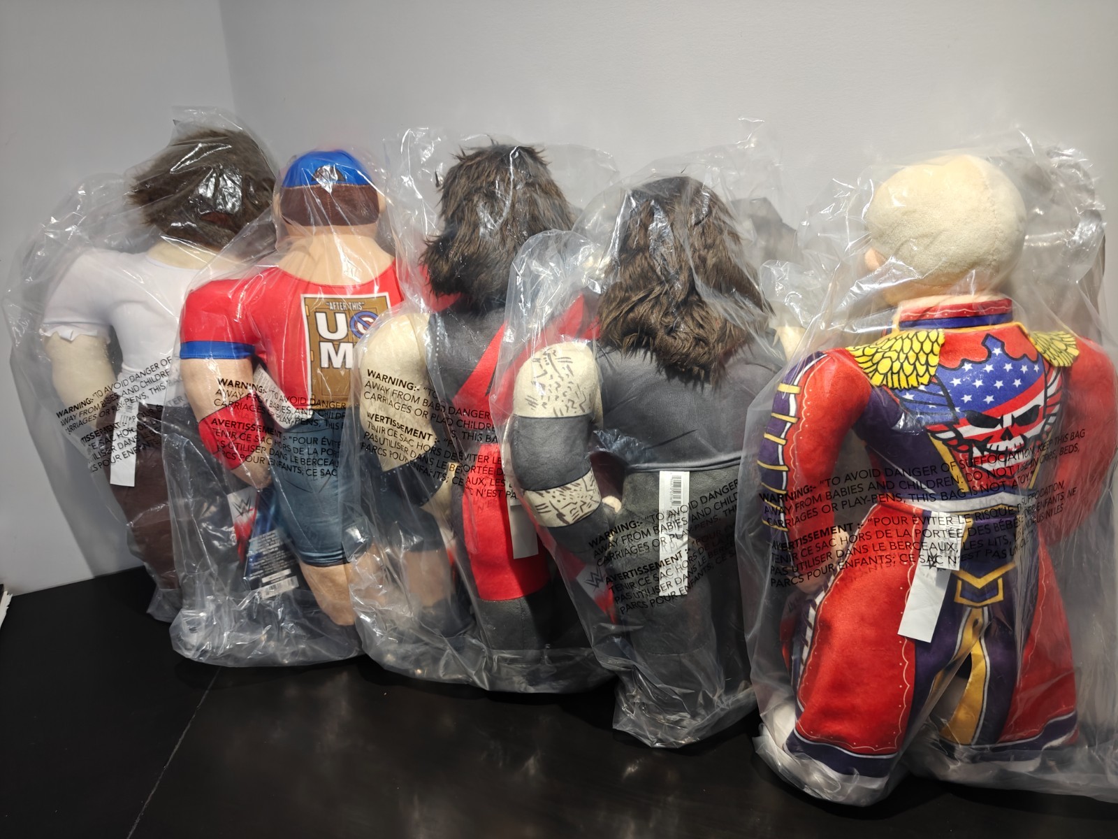 WWE WWF 5X CANADA EXCLUSIVE 23&Prime; PLUSH JOHN CENA-UNDERTAKER-RHODES-KANE & MANKIND