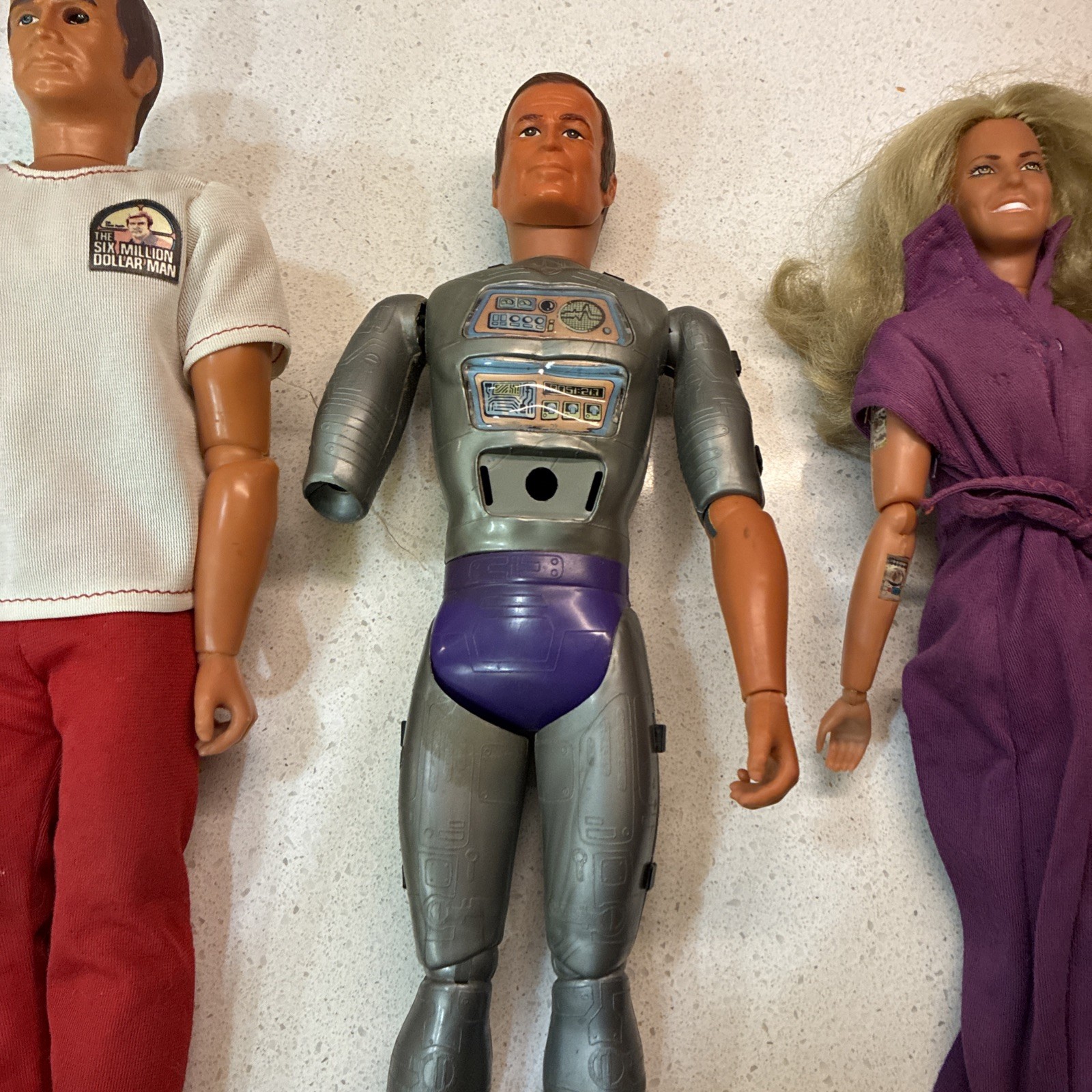 1973 Kenner Bionic Man, Bionic Woman & Maskatron, 2 Outfits, & Critical Arm IP
