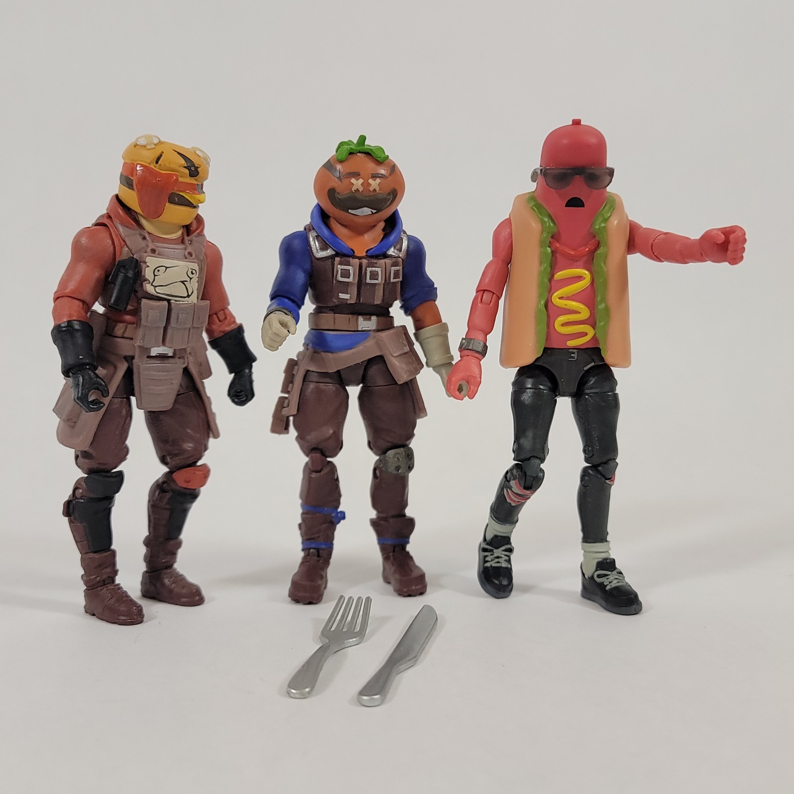 Fortnite 4&Prime; TOMATOHEAD GUTBOMB THE BRAT Squad Mode Action Figures Pickaxe Lot