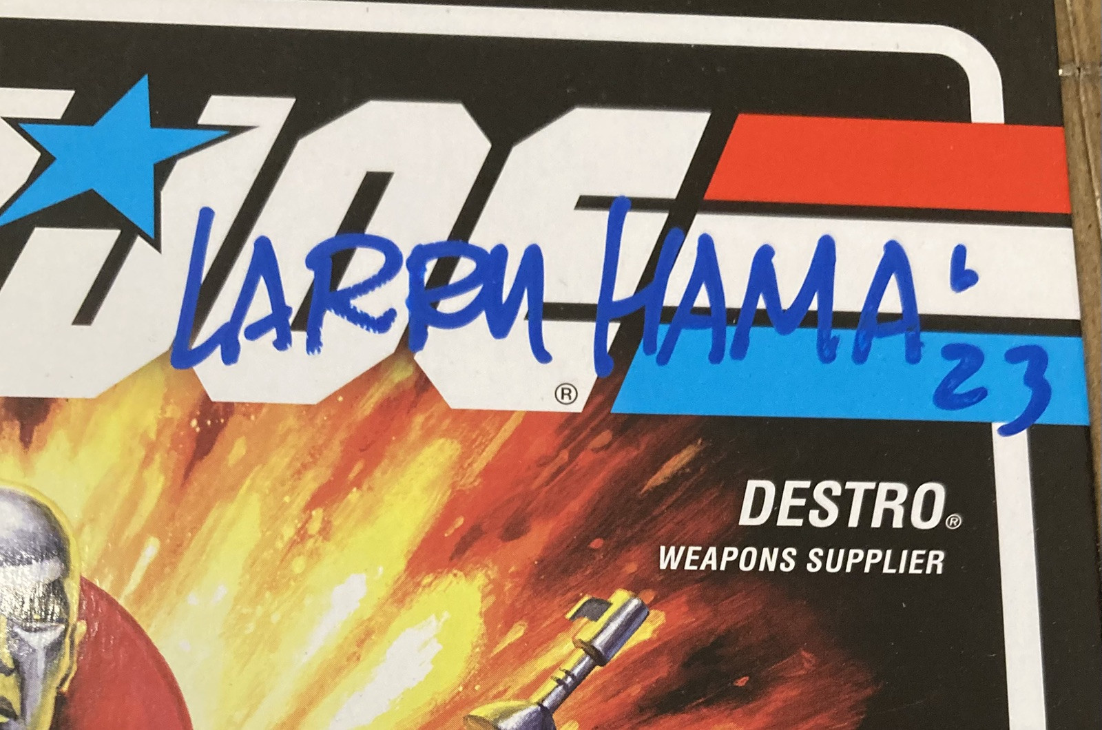 Larry Hama Signed GI Joe 2021 Destro Action Figure Beckett BAS