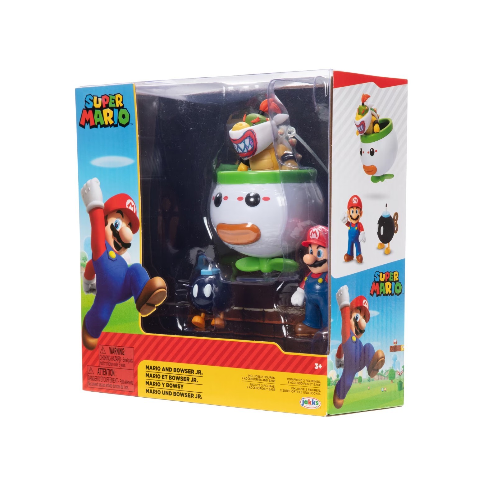 Super Mario Bowser Jr Clown Car Bob-Omb Multi Figure Pack Jakks Pacific 2.5 NEW!