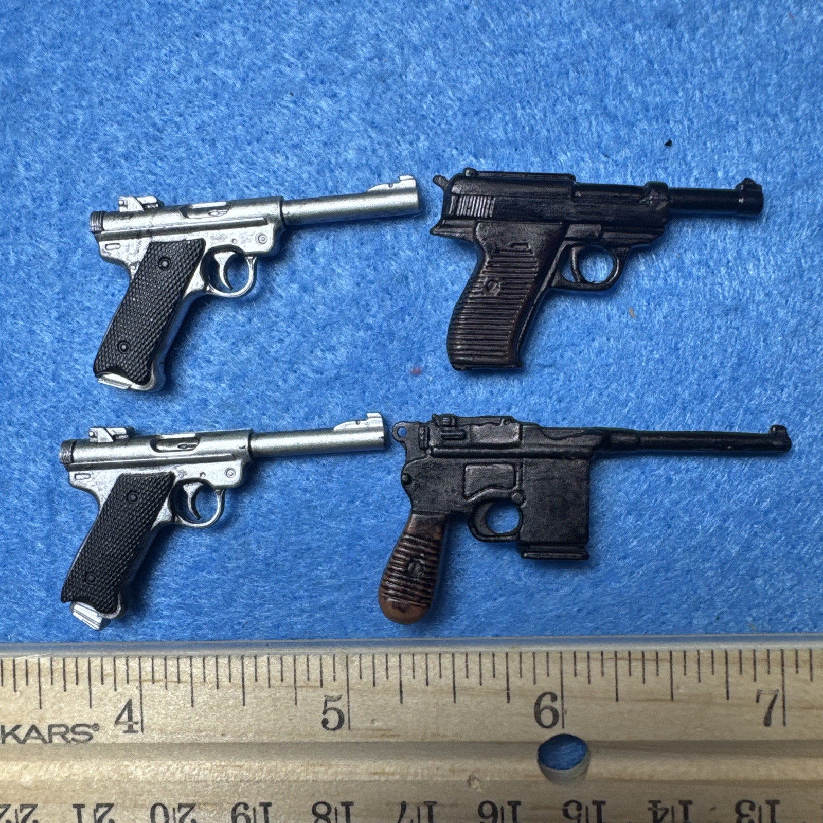 12&Prime; ACTION FIGURE ACCESSORIES – 1/6 – WEAPONS – AUTOMATIC PISTOLS – LOT OF 4
