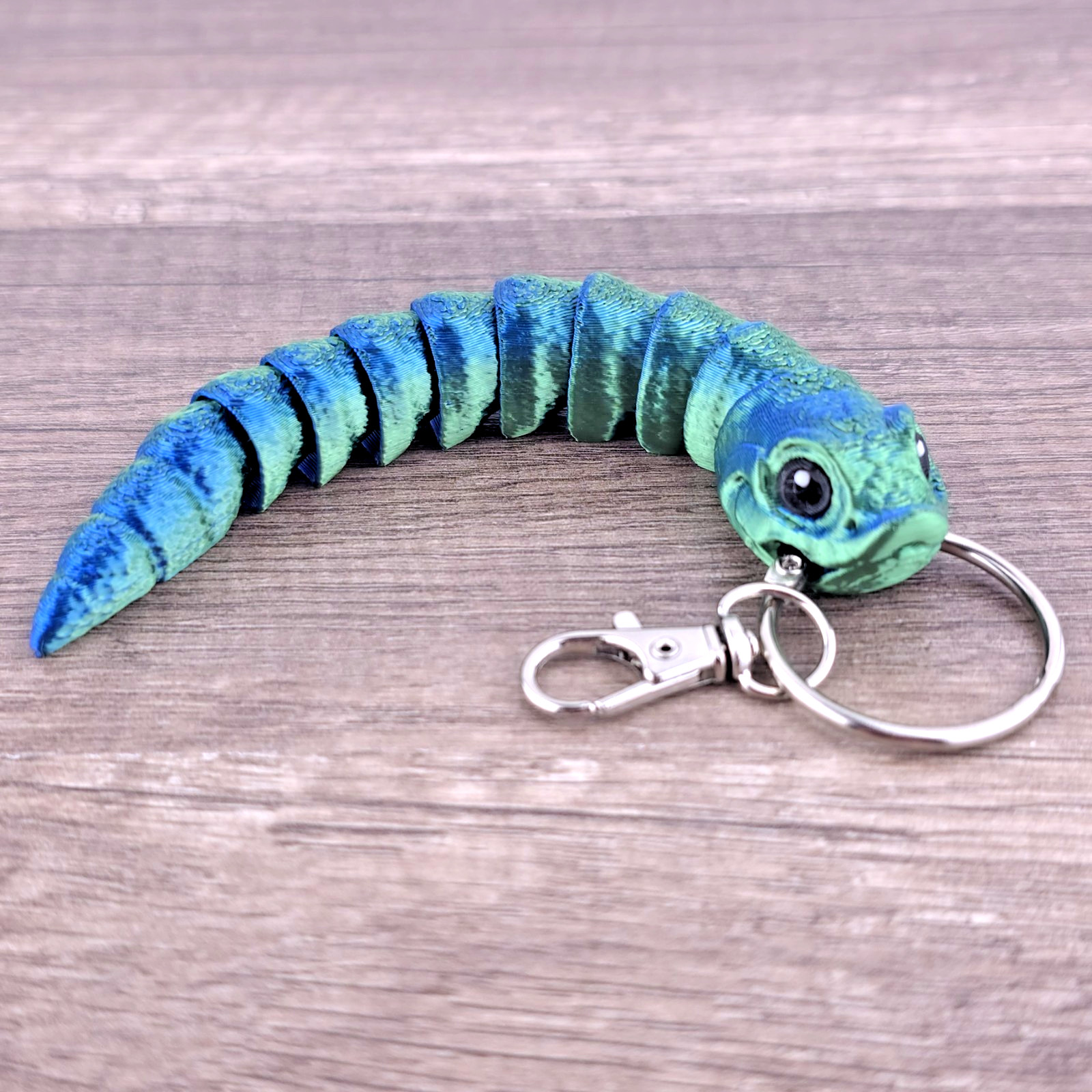 Mini Hognose Snake 3D Printed Keychain Articulated Flexi Fidget Toy- Bag Charm