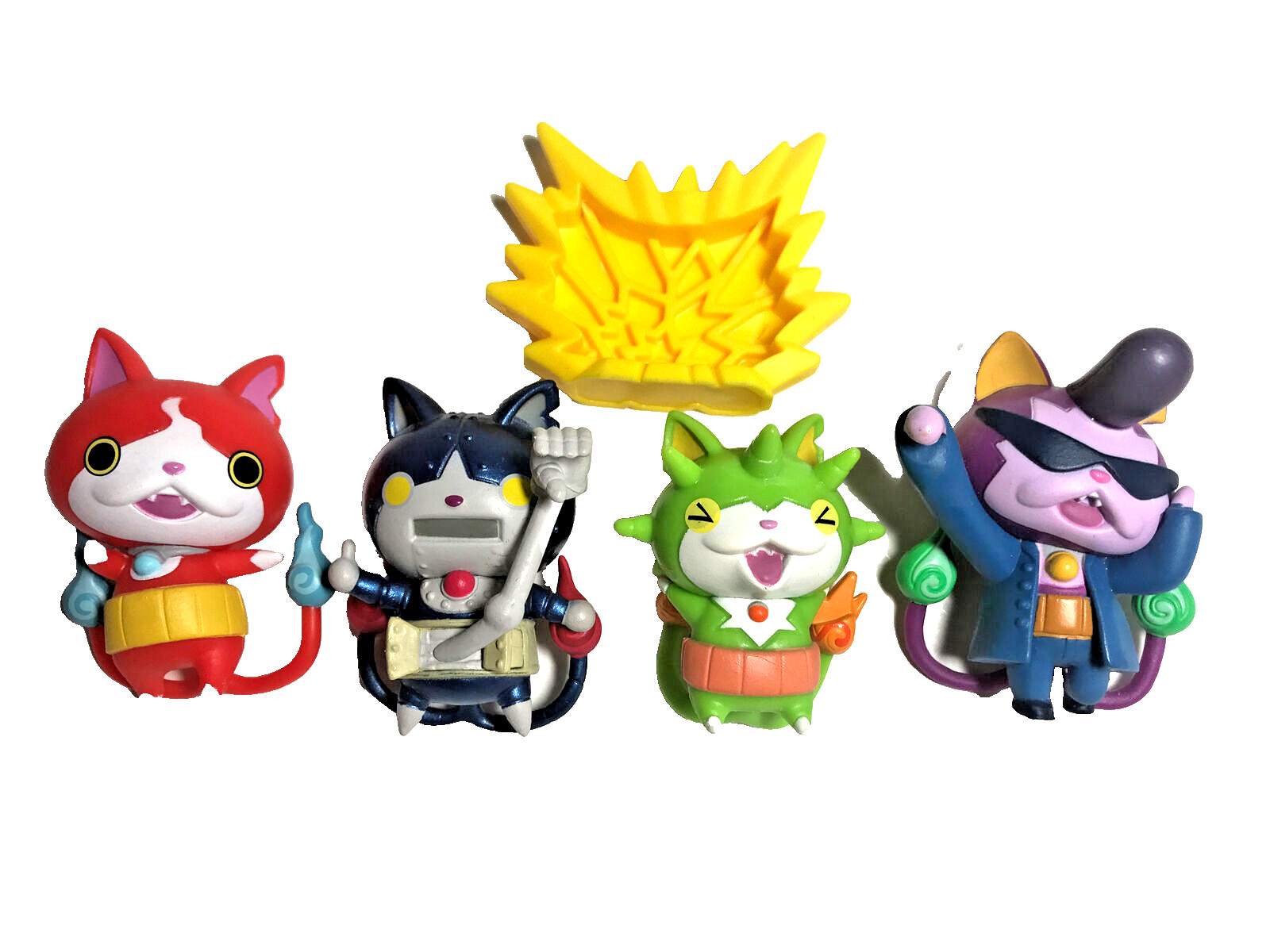 Yo-kai Watch Figures 2015 Lot Of 4 Hasbro 2” Figures & Backdrop