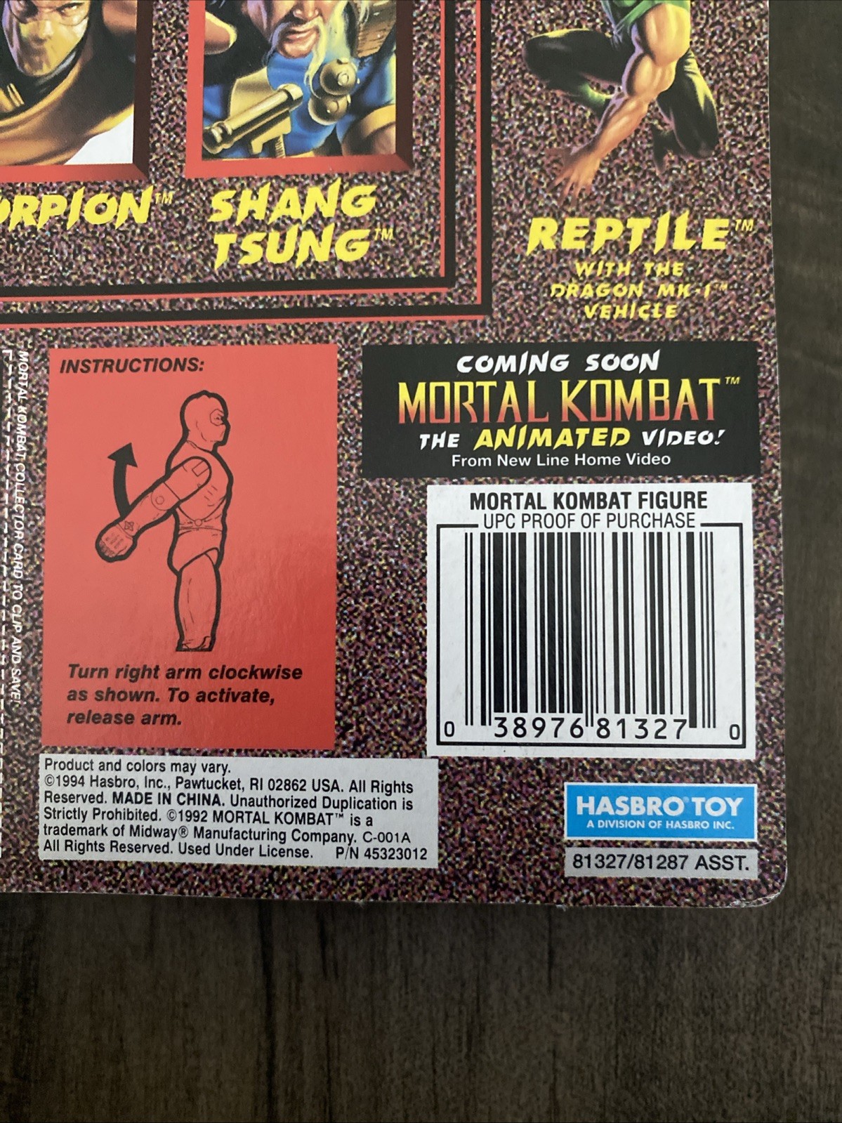 Mortal Kombat Sub-Zero Spring Action Ice Fist 1994 Vintage Movie Toy Hasbro READ