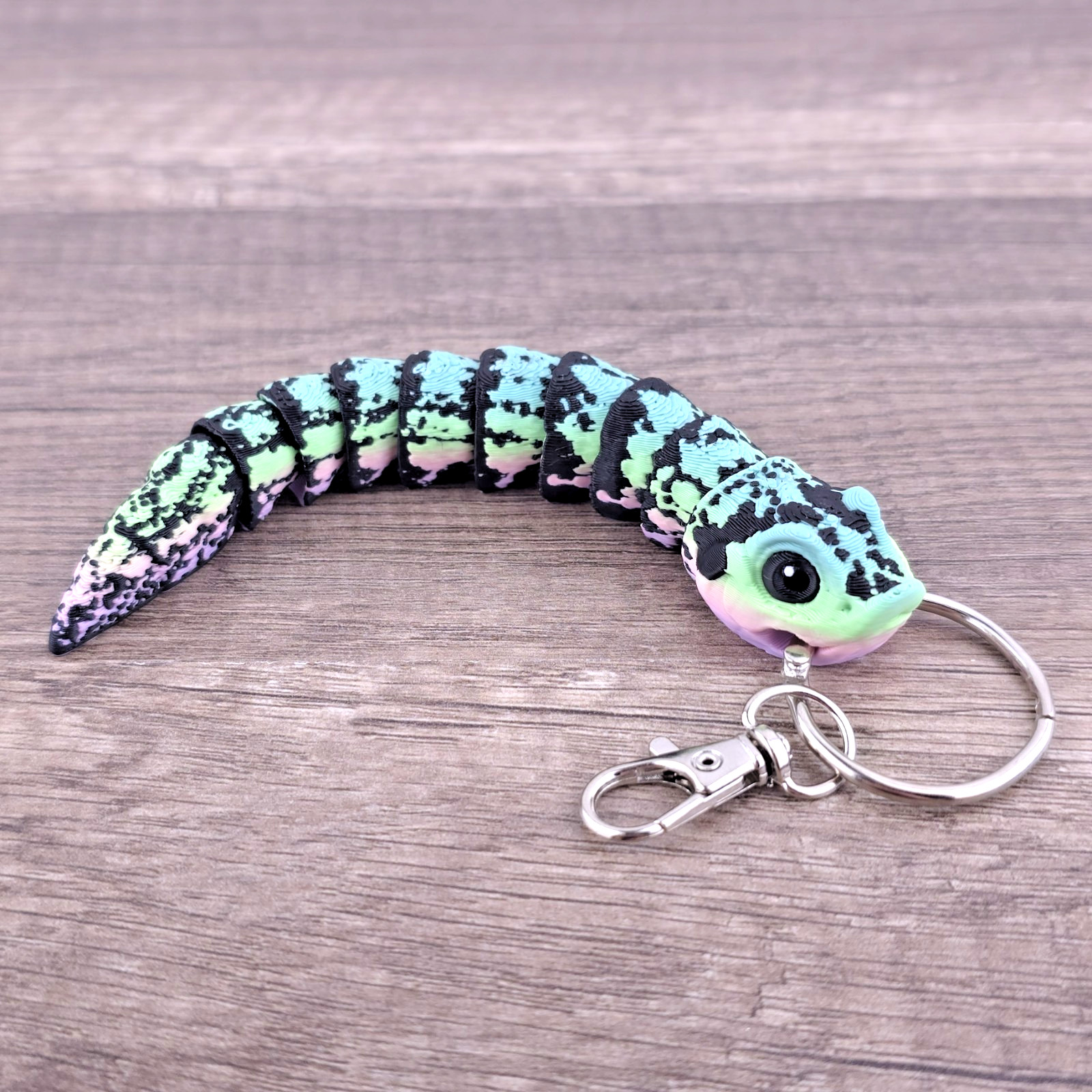 Mini Hognose Snake 3D Printed Keychain Articulated Flexi Fidget Stocking Stuffer