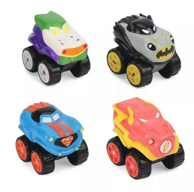 DC Super Friends HeroDrive Speed Squad Mini Cars 4pk Superman Batman Joker Flash