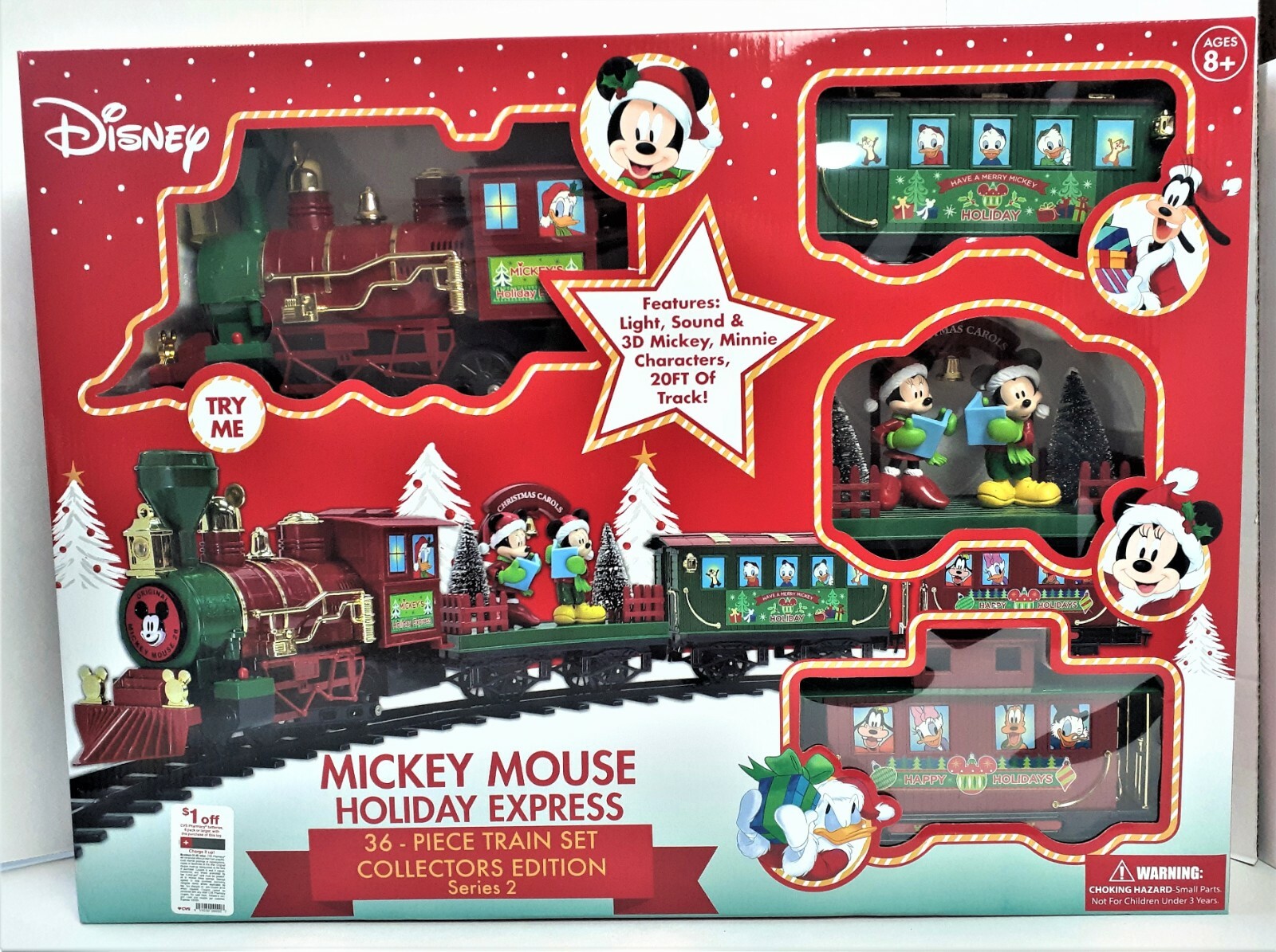 NEW Disney Mickey Mouse Holiday Express Train Set 36 Pieces Collectors Edition