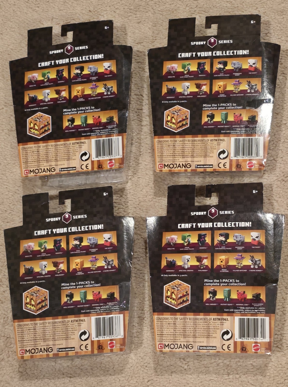 MINECRAFT MINI-FIGURES SPOOKY SERIES 9 LOT OF 4 NEW 2017