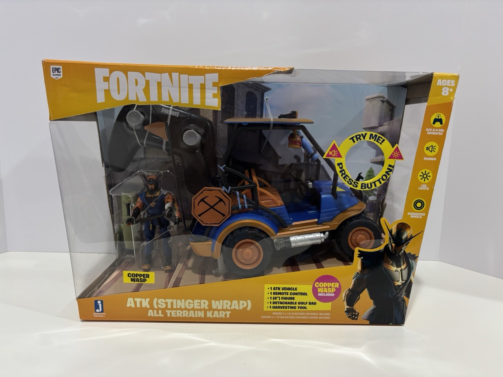 Fortnite ATK (Stinger Wrap) Remote Control Vehicle with Copper Wasp 4&Prime; Fig MIB