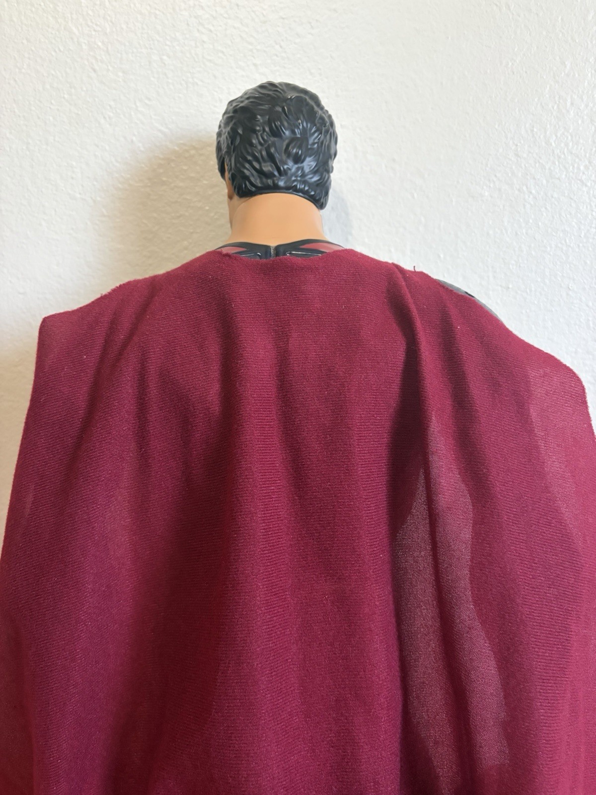 Superman Action Statue Figure w/ Fabric Cape, Blue Red Flesh Plastic