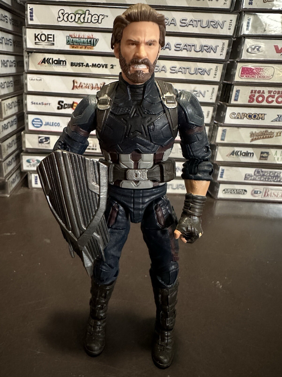 Marvel Legends CAPTAIN AMERICA Chris Evans HEAD SWAP INFINITY SAGA W/THANOS BAF