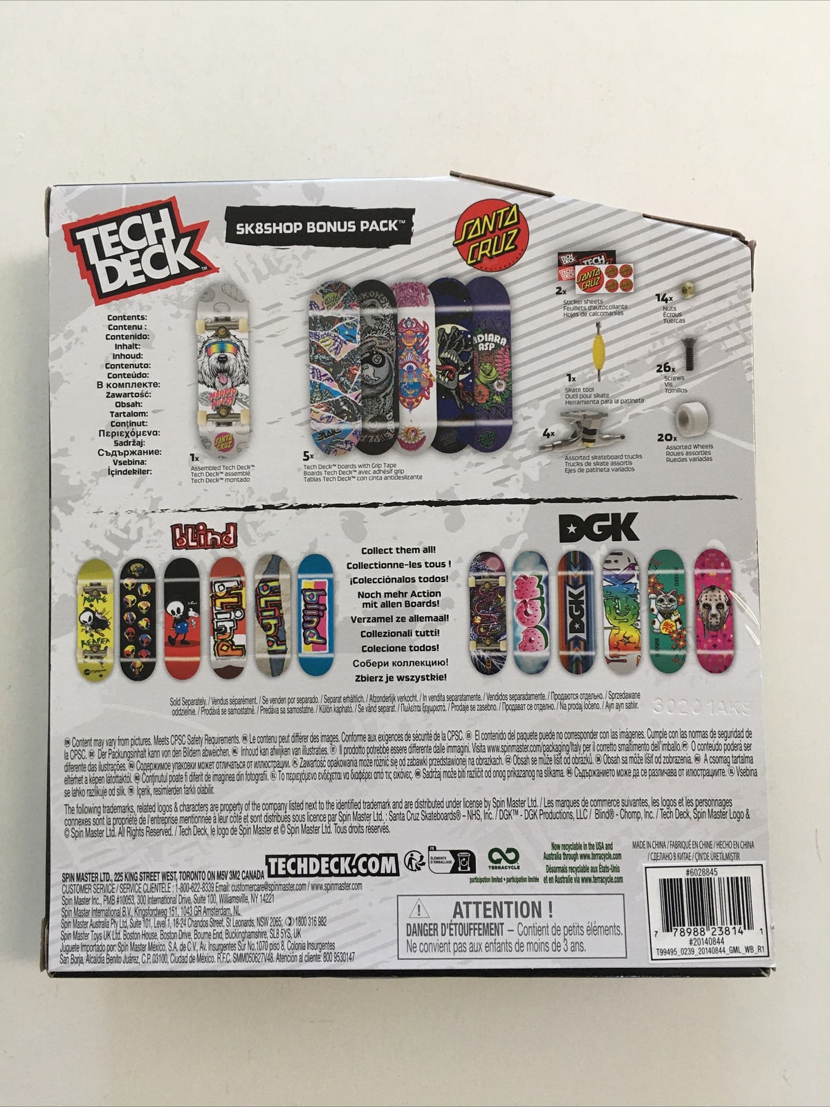 Tech Deck SK8SHOP Bonus 6 Pack SANTA CRUZ Skateboard 50 Years Fingerboards NEW