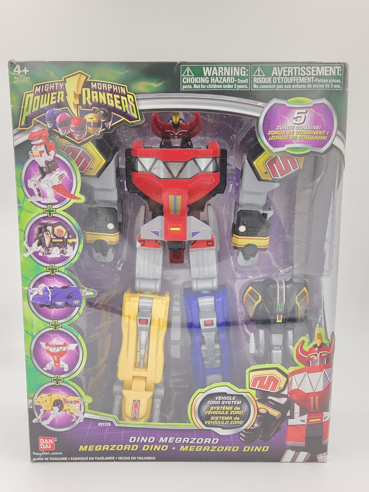 Mighty Morphin Power Rangers Dino Megazord with Box 2009 Bandai MMPR Complete