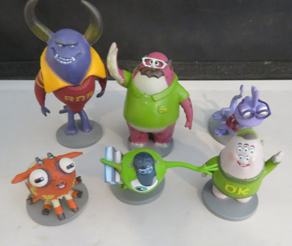 Monsters University Mini Figure 2&Prime; PVC Lot 6 Disney Pixar Cake Toppers Toy