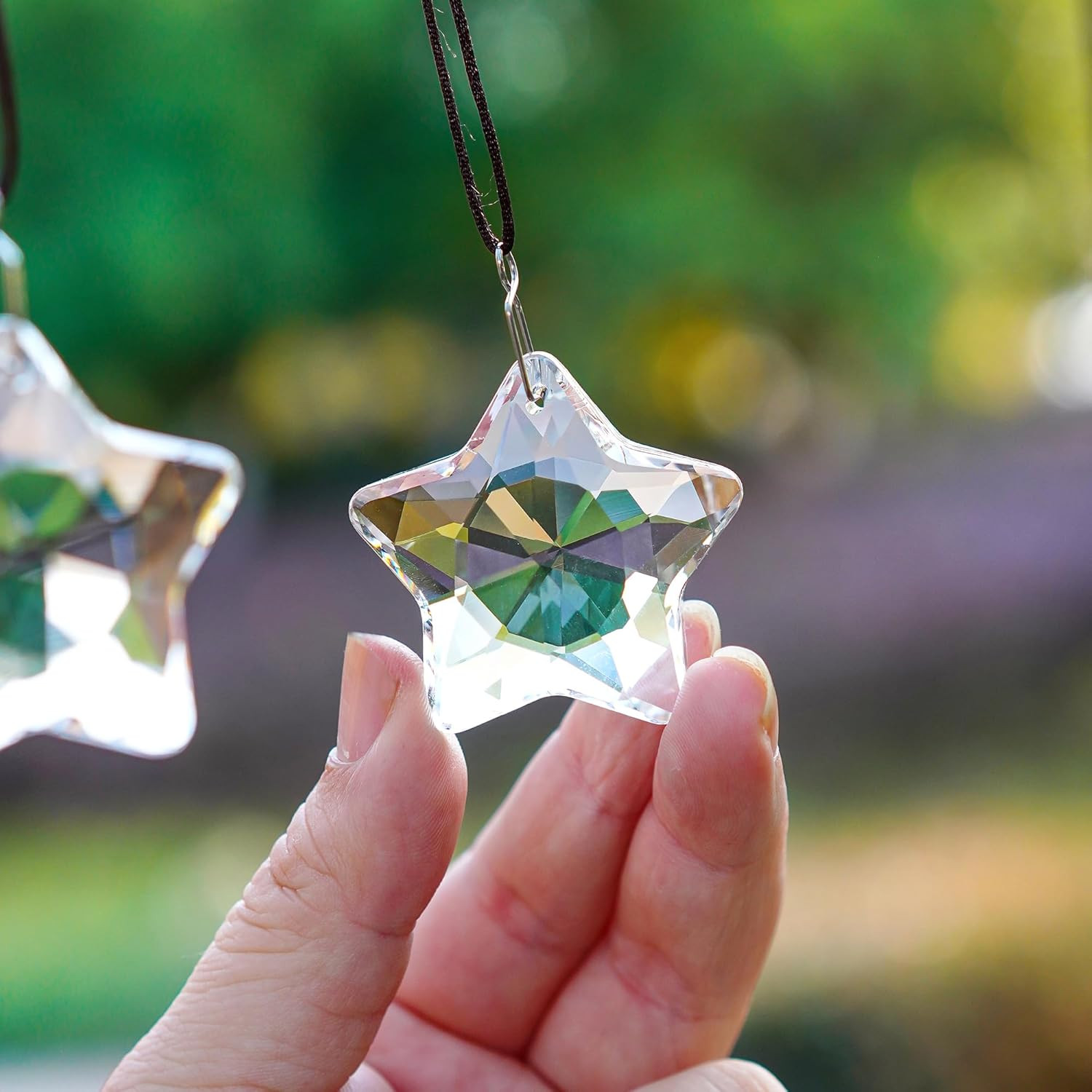 2 Pcs 2&Prime; Crystal Sun Catcher Prisms for Windows Star Chandelier Crystals Clea…
