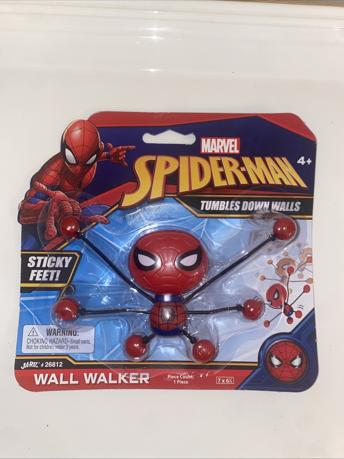 Marvel Spider-Man Wall Walker With Sticky Feet Tumbles Down Wall NEW