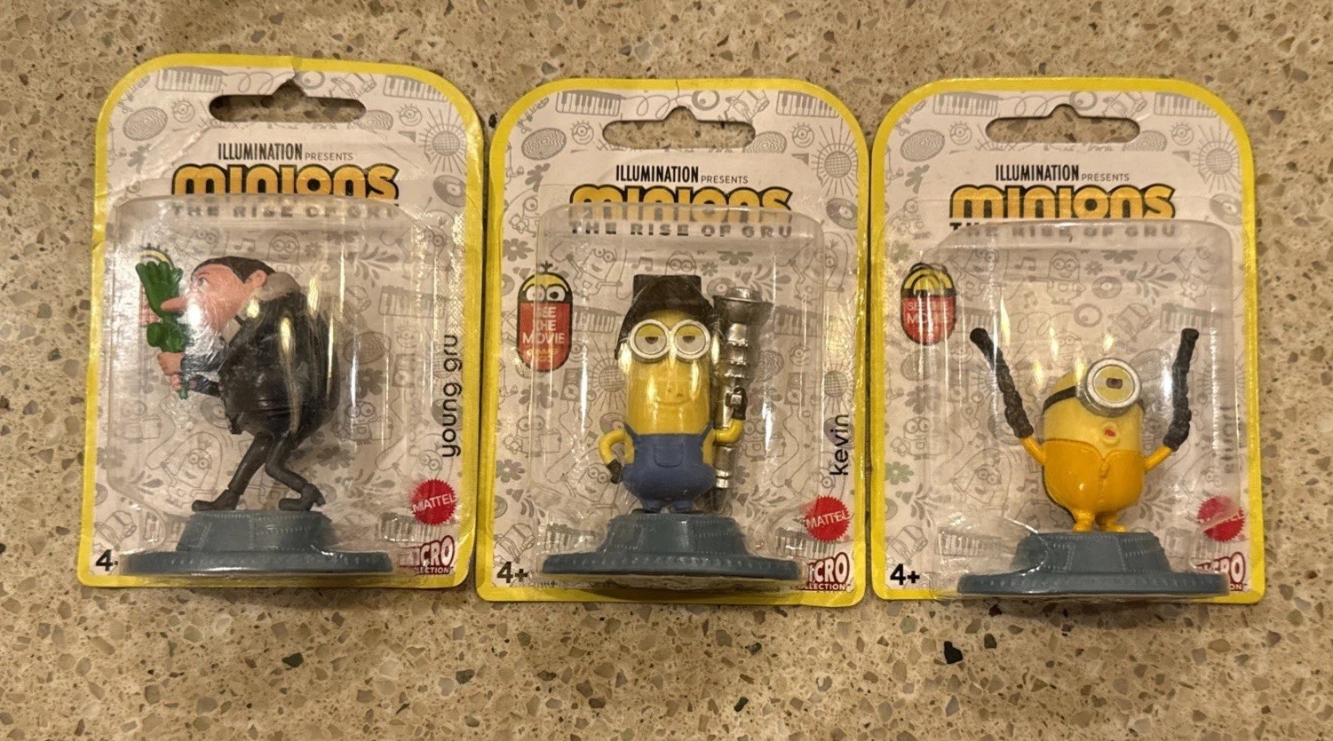 Lot Of 3 Illumination Minions The Rise of Gru Micros Kevin; Stuart; Young Gru