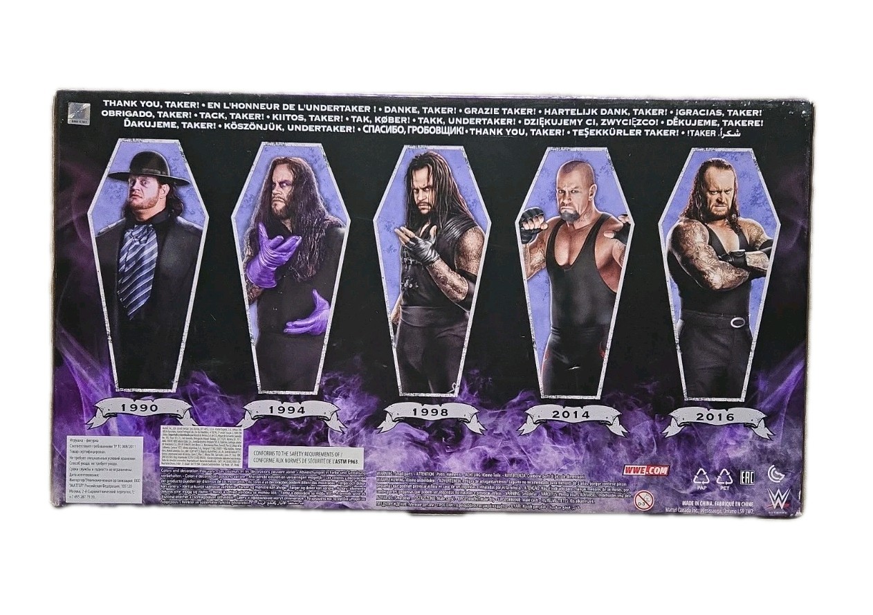 MATTEL WWE 2017 UNDERTAKER 5-PACK ACTION FIGURES – 1990,1994,1998,2014,2016 MIP