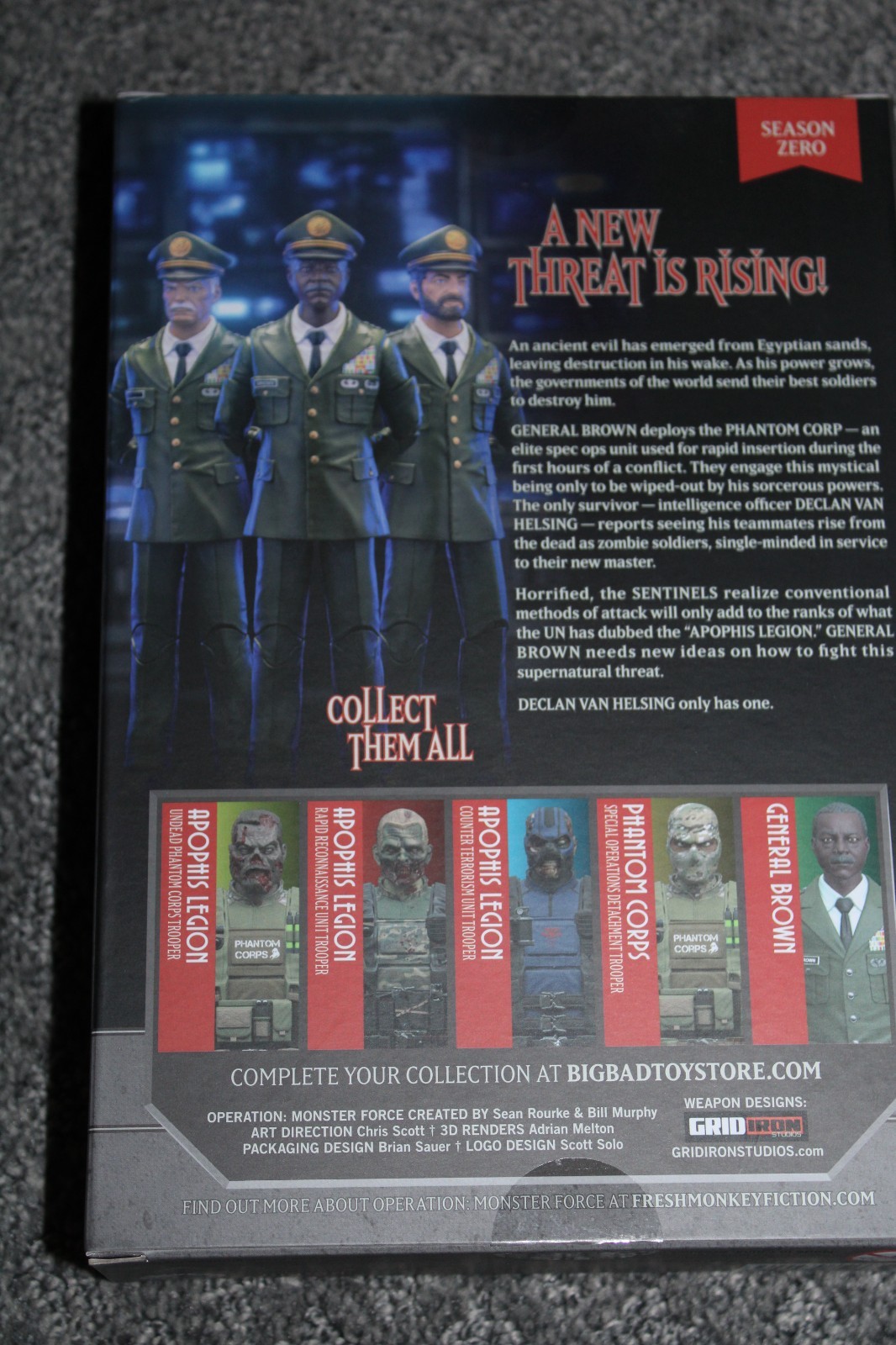 EMPTY OPERATION MONSTER FORCE GENERAL BROWN BBTS 6&Prime; INCH 1:12 SCALE FIGURE BOX