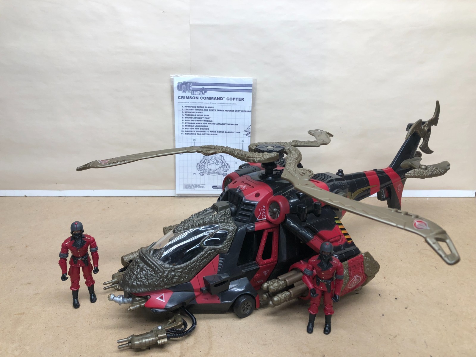 GI Joe HASBRO CRIMSON COMMAND COPTER W/ TOMAX & XAMOT A real American hero 2004