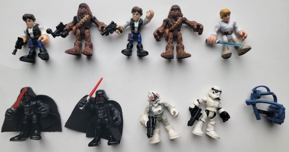 Star Wars Playskool Figure lot Luke Han Darth Vader Chewbacca AT-AT Stormtrooper