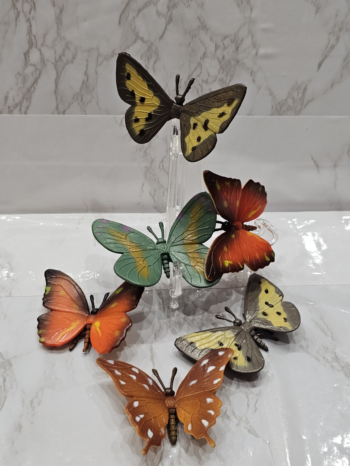Vintage 1996 TM Butterfly Figure Toy Lot Rubber Plastic Beauties! Animal Insect