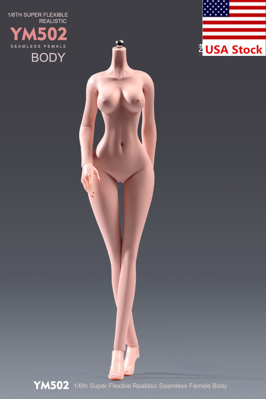 YM502 1/6 Female Pale Large Breast Thin Waist Flexible Body Details 12&Prime;Figure