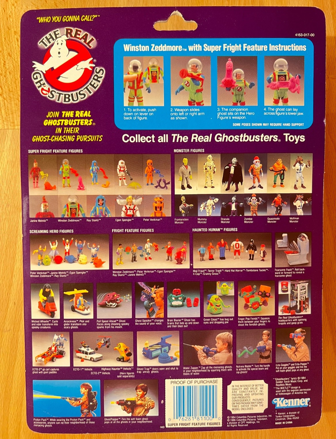 1986 Real Ghostbusters Winston Zeddmore Meanie Wenie Ghost Super Fright Features