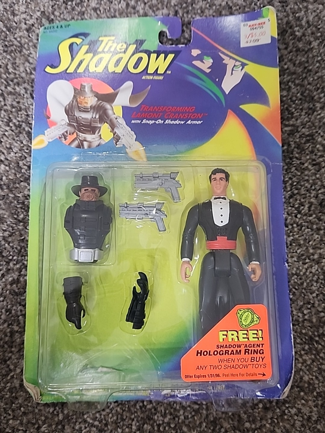 Vintage THE SHADOW TRANSFORMING LAMONT CRANSTON ACTION FIGURE NEW KENNER 1994