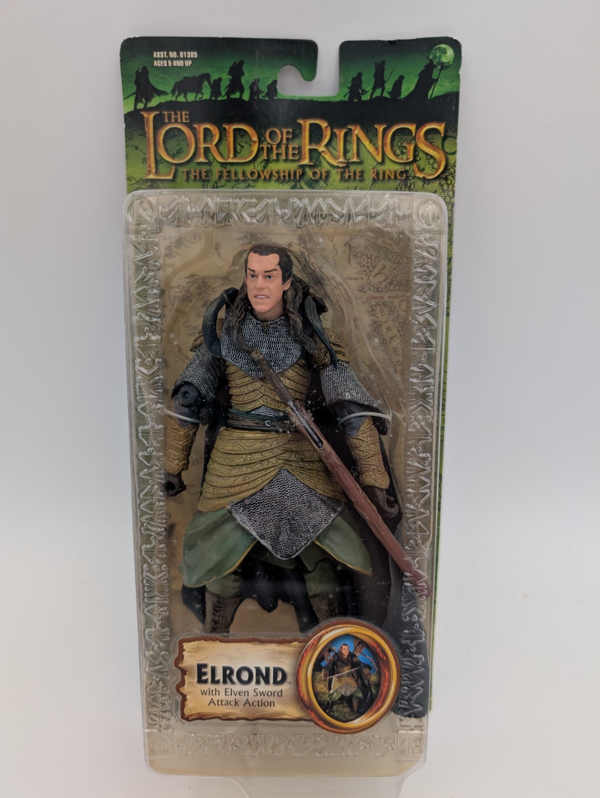 LOTR Fellowship of the Ring Elrond Figure with Elven Sword Action 2003
