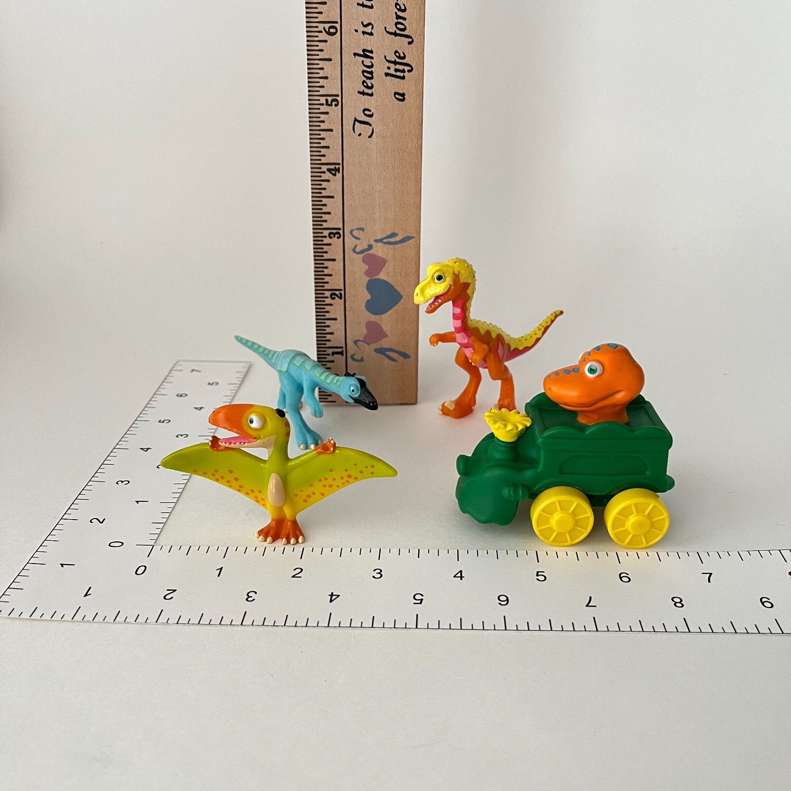 Dinosaur Train Buddy, Derek, Ollie, Petey 4 Toy Lot PBS Learning Curve Jazwares