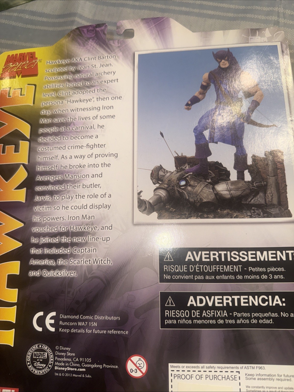 Diamond Distributors MARVEL Select Disney Exclusive Hawkeye 7&Prime; Figure MIP