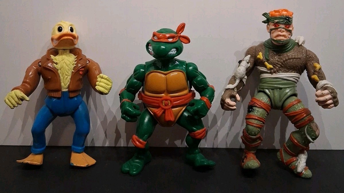 Vintage TMNT Mixed Lot of 11 Playmates 1990s Baxter Fugitoid Rat King & MORE! *G