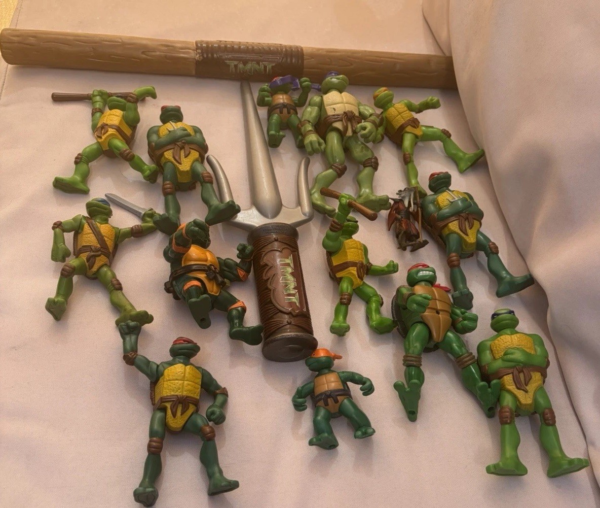 Teenage Mutant Ninja Turtles Lot Of 14 Figures. Different Brands, And Years.