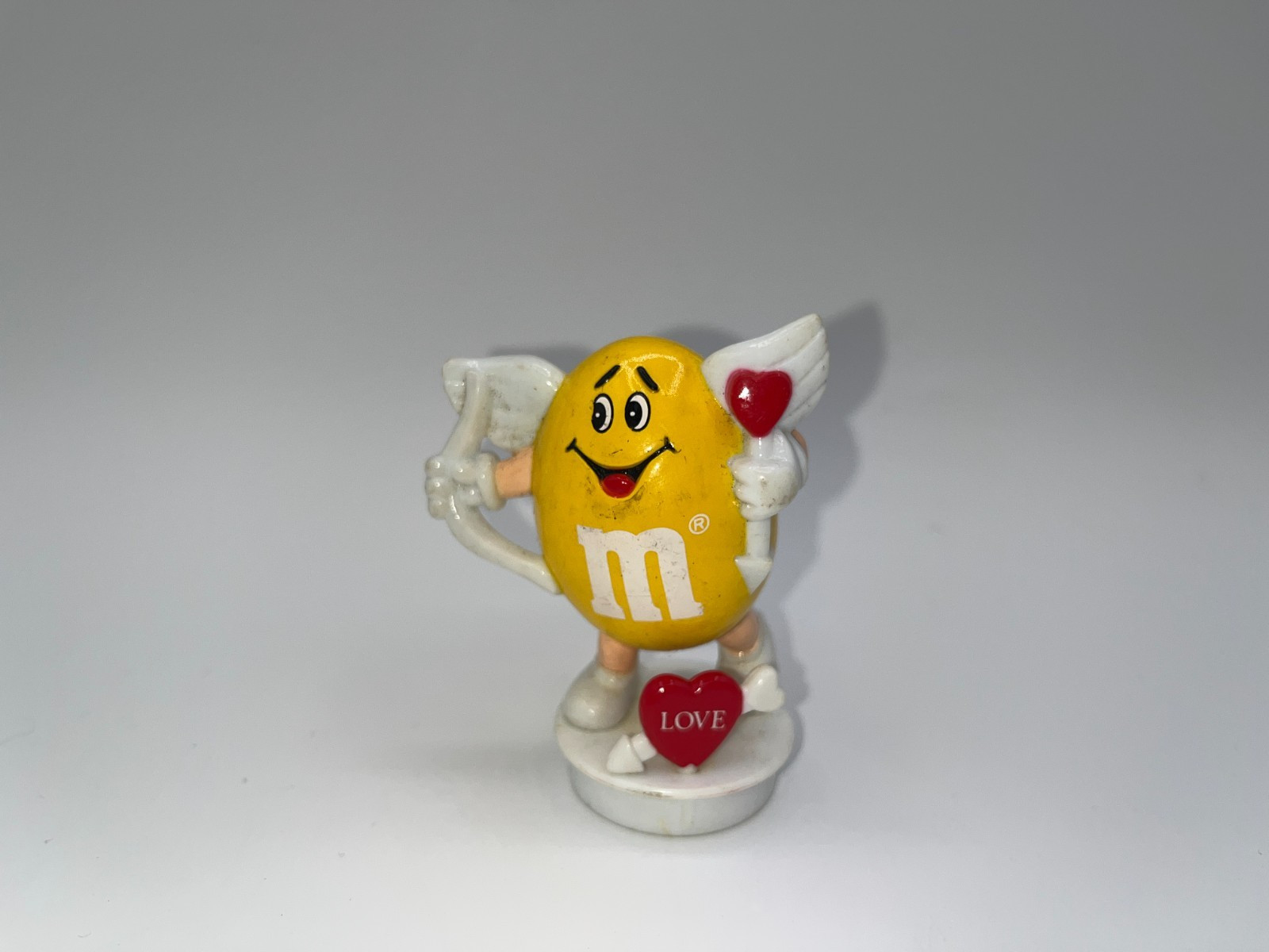 Vintage M&M Valentine Day Yellow Peanut Bow Arrow Heart Love Topper cupcake OMG