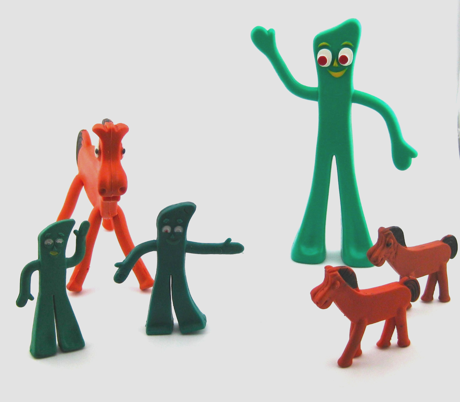 Pokey Gumby Lakeside Industries NJ Croce Prema Toy Co Vintage Mixed Lrg/Sm Lot 6