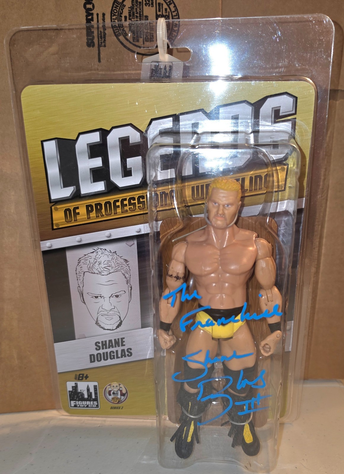 Shane Douglas Legends Of Professional Wrestling Autographed Signed Figure ECW