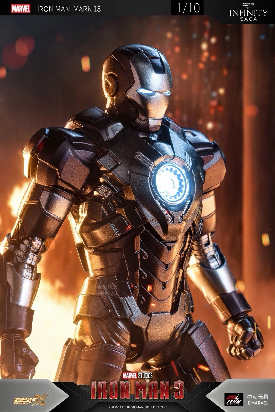 zd toys IRON MAN MARK 18 “CASANOVA” 1/10 action figure iron man 3 MARVEL NEW