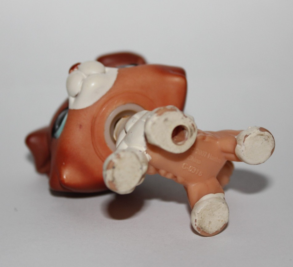 Littlest Pet Shop #1542 LPS Authentic Brown Red White Collie Dog Lps