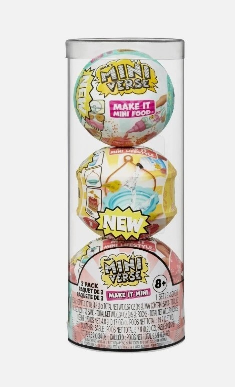 MGA&rsquo;s Miniverse Make It Mini 3 Pack Lifestyle Food Make Your Own Mini World NEW!