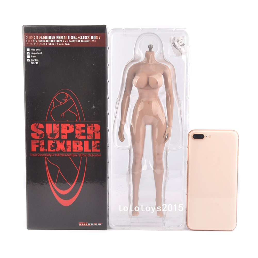 1:6 TBLeague Flexible Seamless Skeleten Suntan Body Phicen Big Breast Body Toy